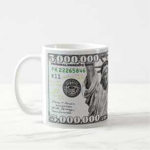 Fem Miljoner Dollar Nota Kaffemugg