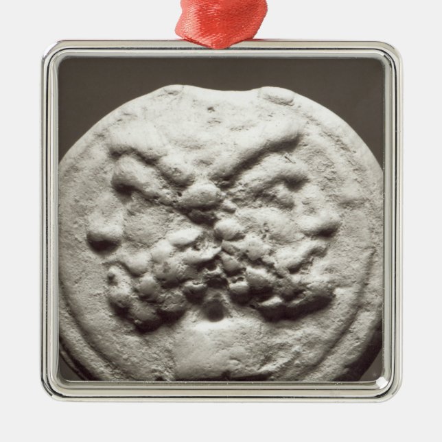 Fem mynt som visar Janus, Jupiter Julgransprydnad Metall (Framsidan)