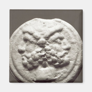 Fem mynt som visar Janus, Jupiter Magnet