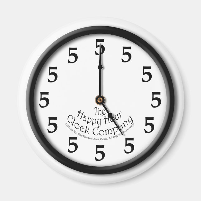 FEM O'CLOCK CLOCK MAGNET (Framsidan)