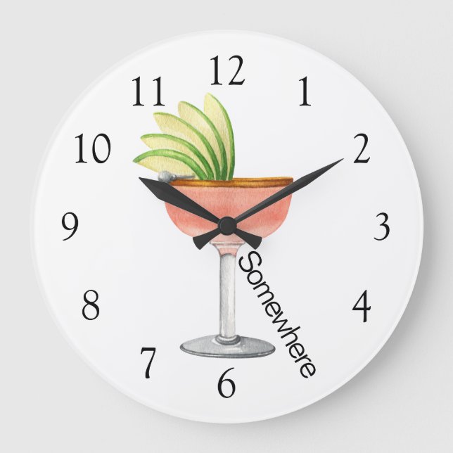 Fem O'Clock någonstans Margarita Stor Klocka (Framsida)