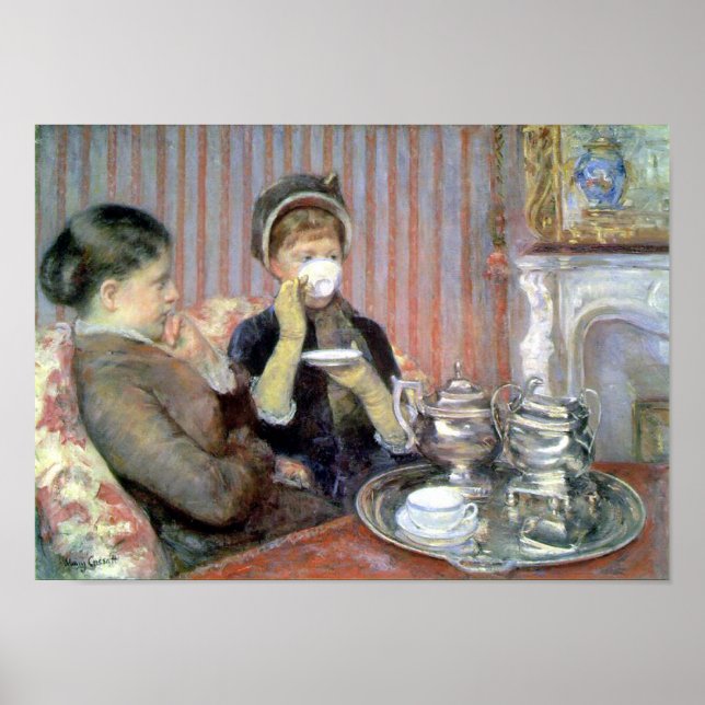 Fem O'Clock Tea Mary Cassatt Fine Art Poster (Framsidan)