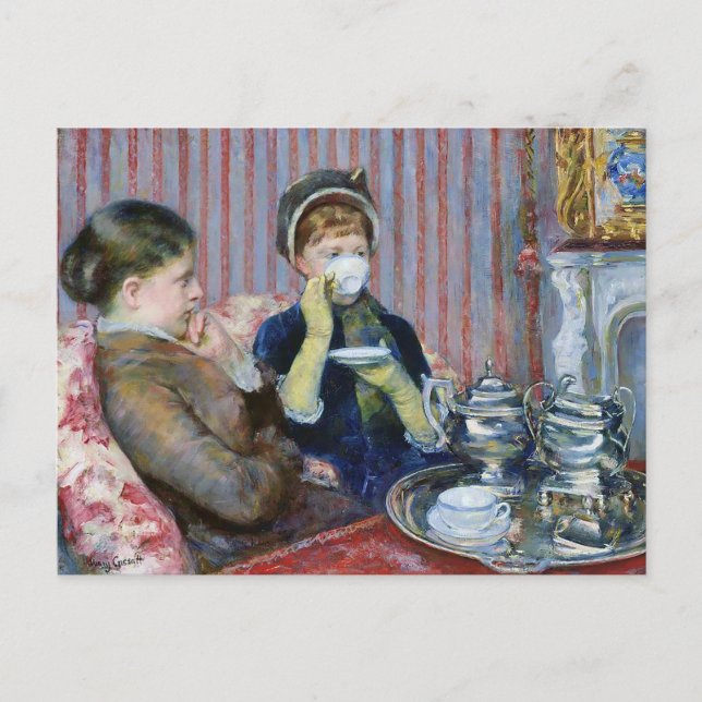 Fem O'Clock Tea Mary Cassatt Fine Art Vykort (Framsida)