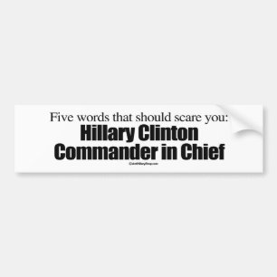 Fem ord som bör skrämma dig - Anti-Hillary -. Bildekal