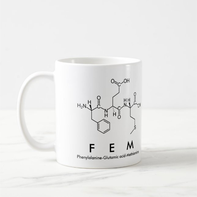 Fem peptide namn mugg (Vänster)