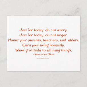 Fem precepten i Reiki: Ord till Live by Vykort