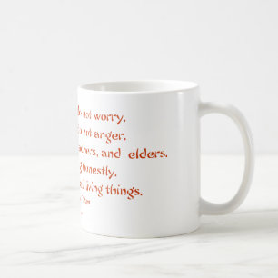 Fem Precepts av Reiki: Ord som By bor Kaffemugg
