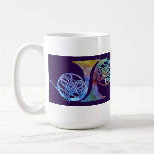 Fem Rainblow valthorn på plommonet Kaffemugg