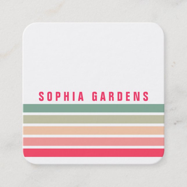 Fem Rand - Färg 01 Fyrkantigt Visitkort (Framsida)