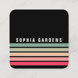 Fem Rand - Färg 01 - Svart Fyrkantigt Visitkort