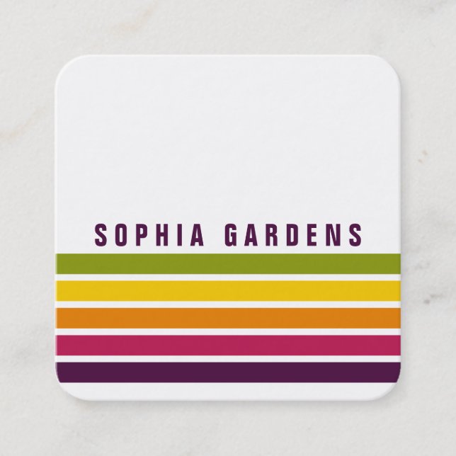 Fem Rand - Färg 03 Fyrkantigt Visitkort (Framsida)