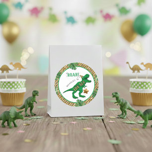 Fem-Rex-dosoaur 5:e födelsedagen Runt Klistermärke