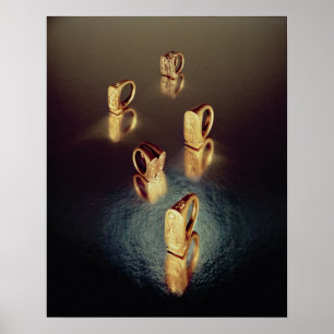 Fem ringar, från graven av Tutankhamun Poster