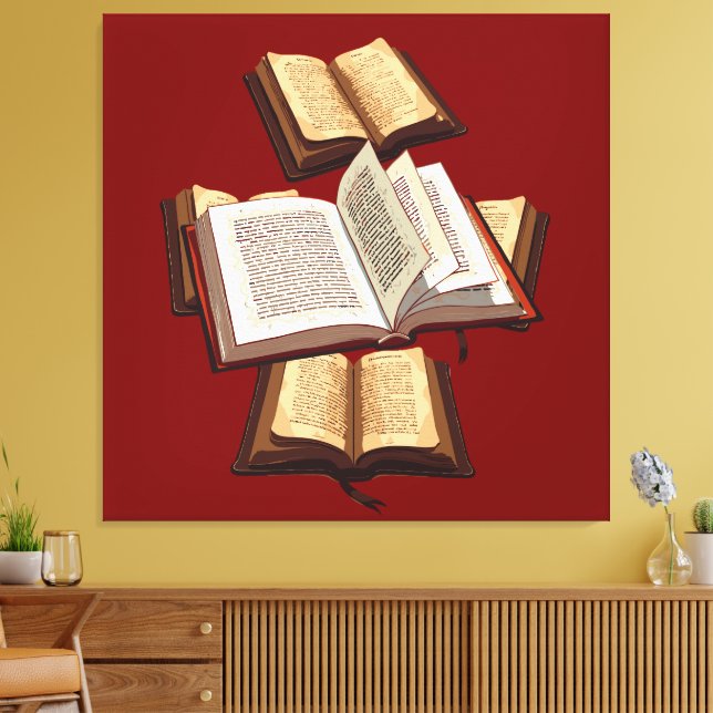 Fem ringar Pentateuch utskärningsstencil motiv 5 Canvastryck (Insitu (Vardagsrum))