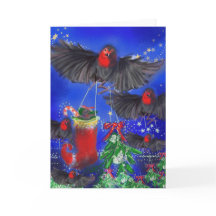 Fem Robins med Mistletoe och Julafton-lager