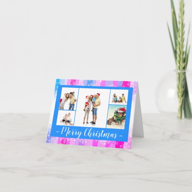 Fem/sex foton färgstarka Snö - 4 x 6-mappade kort (Framsida)