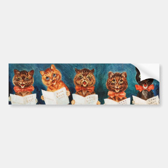 Fem singling Cats, Louis Wain Bildekal (Framsidan)
