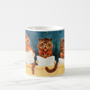 Fem singling Cats, Louis Wain Kaffemugg