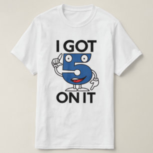 Fem skjortablått/vit t shirt