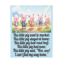 Fem små grisar - Nursery Rhyme Fleece Blanket