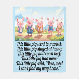 Fem små grisar - Nursery Rhyme Fleece Blanket