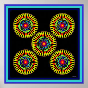 Fem Spinning Hjul Poster