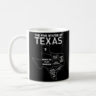 Fem Stater Texas - Kartor Dallas Houston Aust Kaffemugg