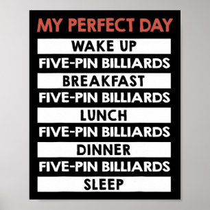 Fem-stifts biljardspel min Perfekt Dag 5-stift-spe Poster