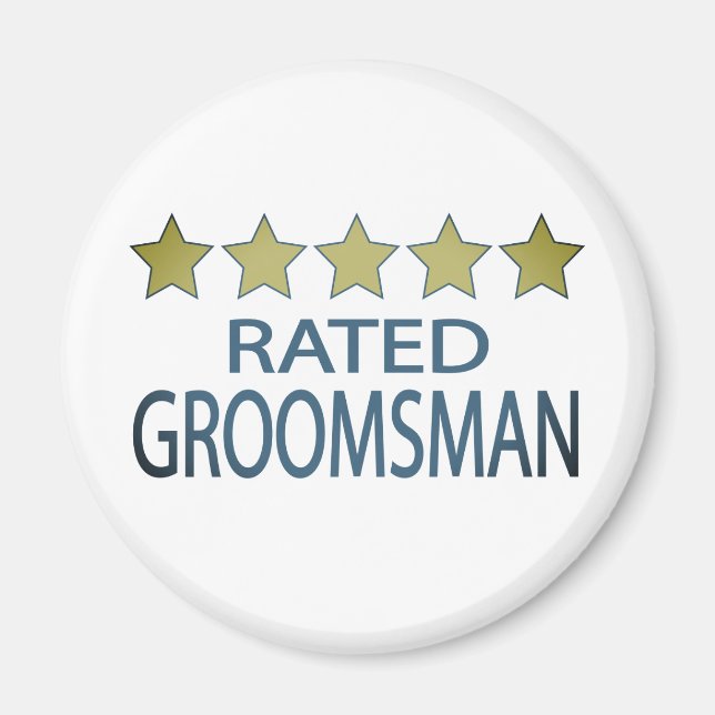 Fem stjärnor Groomsman Magnet (Framsidan)
