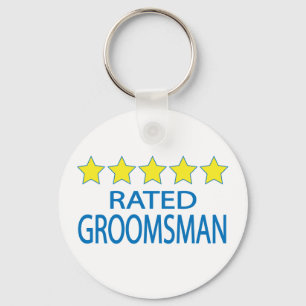 Fem stjärnor Groomsman Nyckelring