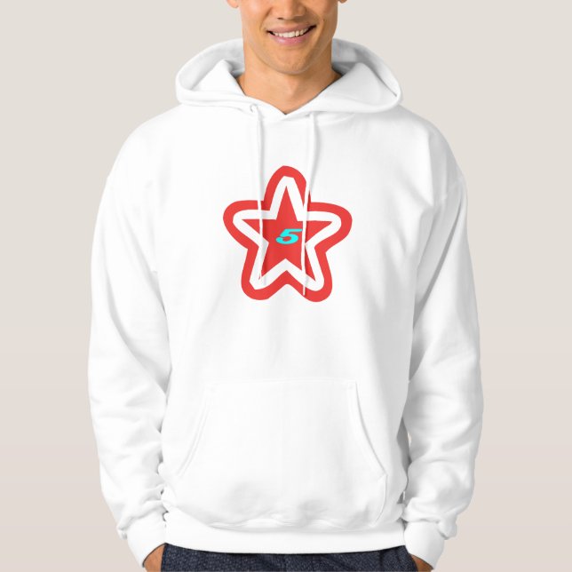 fem stjärnor hoodie (Framsida)