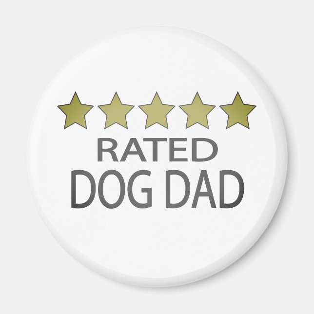 Fem stjärnor Hund Pappa Magnet (Framsidan)