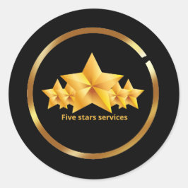 Fem stjärnor runt klistermärke