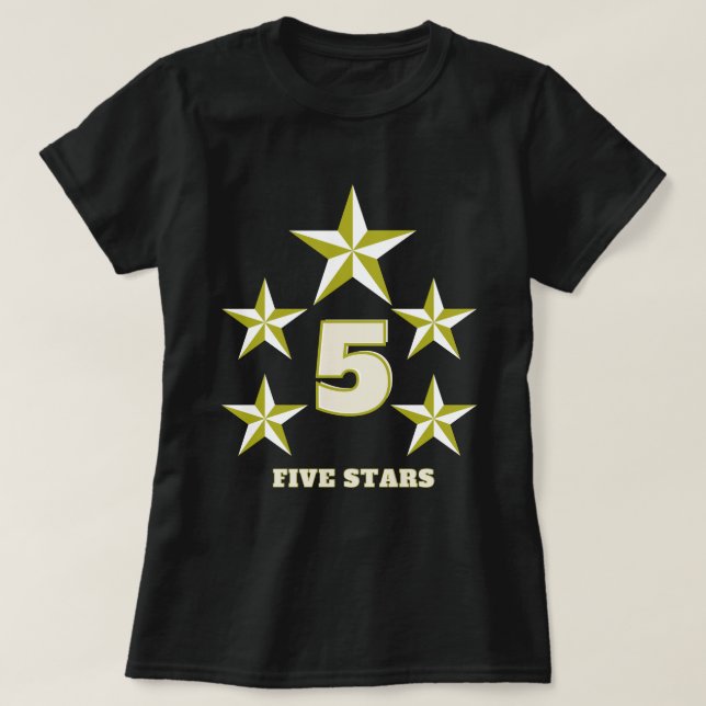 fem stjärnor t shirt (Design framsida)