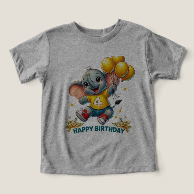 Fem stora Firande: Elefanten med ballonger T Shirt (Design Framsida)