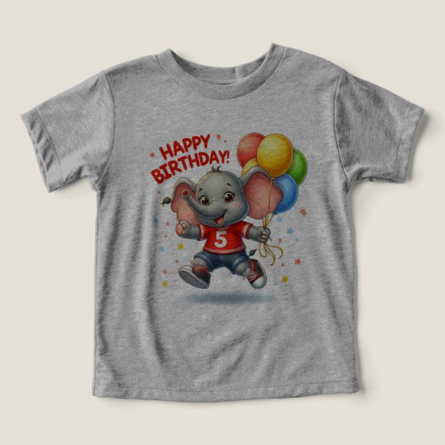 Fem stora Firande: Elefanten med ballonger T Shirt (Design Framsida)