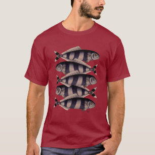 Fem strimlade fiskar t shirt