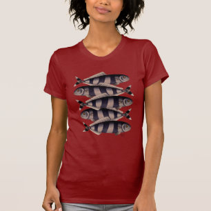 Fem strimlade fiskar tee