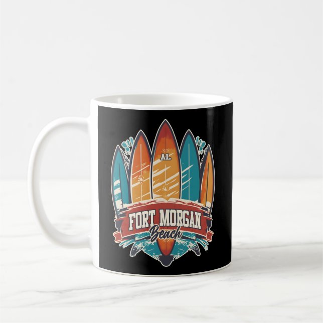 Fem surfboard Fort Morgan Beach Al Kaffemugg (Vänster)