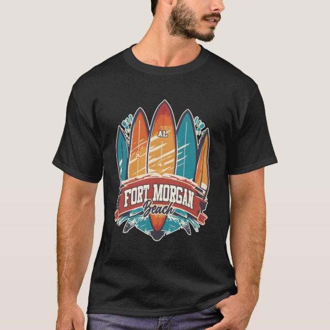 Fem surfboard Fort Morgan Beach Al T Shirt (Framsida)