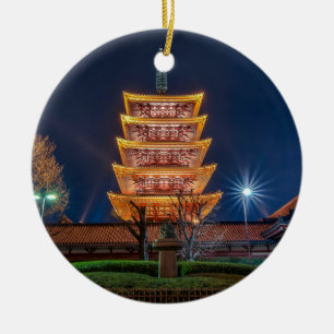 Fem-Tak Pagoda på det Asakusa tempelet, Tokyo Julgransprydnad Keramik