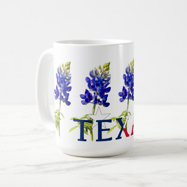 Fem Texas Bluebonnet Flowers Mugg (Framsida vänster)