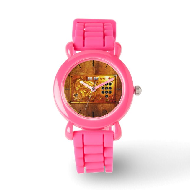 Fem ton av 12 Steampunk-klocka Grunge Armbandsur (Framsida)