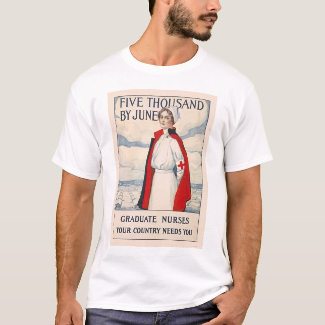 Fem tusen vid Juni - behövda studentsjuksköterskor T Shirt (Framsida)
