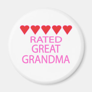 Fem Underbara mormor i hjärtat Magnet