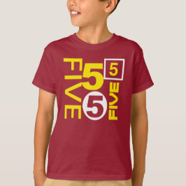 FEM UTSLAGSPLATS för FÖDELSEDAG för 5 roligt Tee Shirt