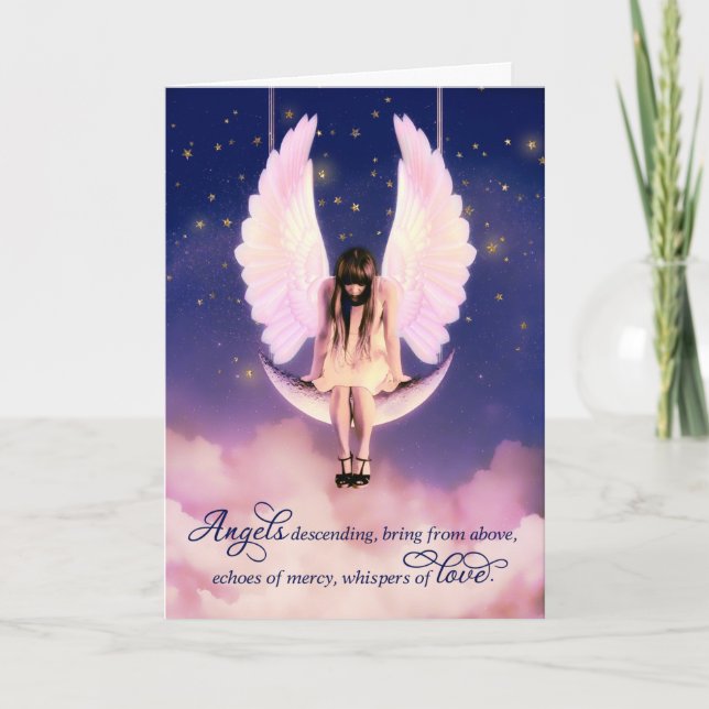 Female Angel Christian Sympathy med Scripture Kort (Framsida)