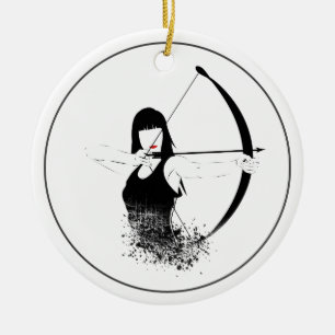Female Archer Julgransprydnad Keramik