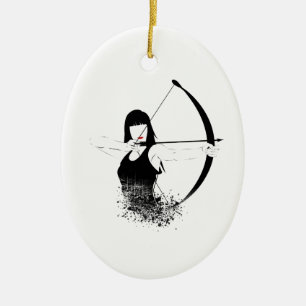 Female Archer Julgransprydnad Keramik