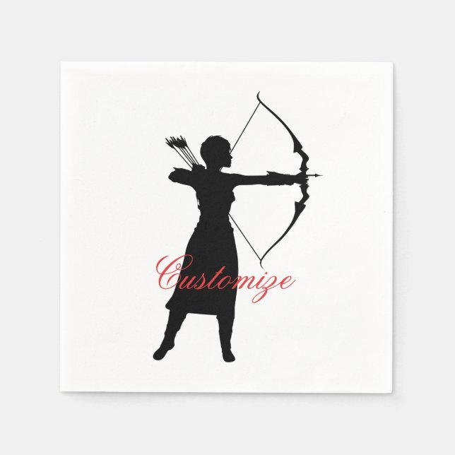 Female Archer Silhouette Thunder_Cove Pappersservett (Framsidan)